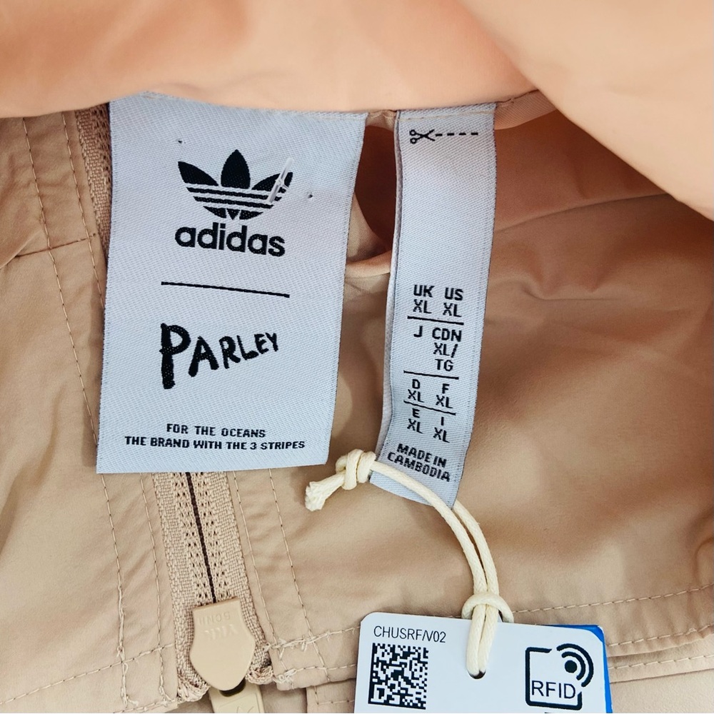 Adidas Parley 2PC Tracksuit Set Men’s Large Beige HL9397 Long Sleeves Full Zip - Picture 6 of 16